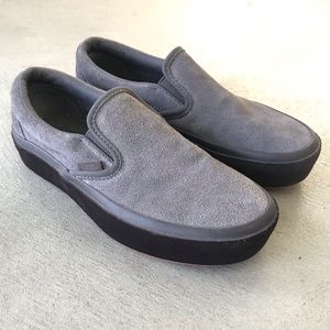 Vans platform slip on grey suede- sz 6